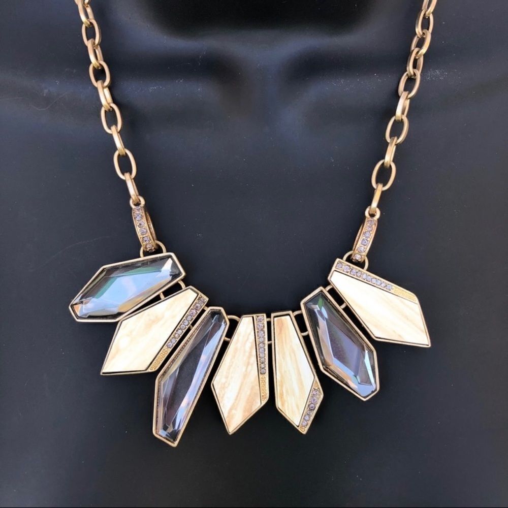 Kenneth Cole Geometric Rhinestone Statement Necklace - Picture 3 of 11